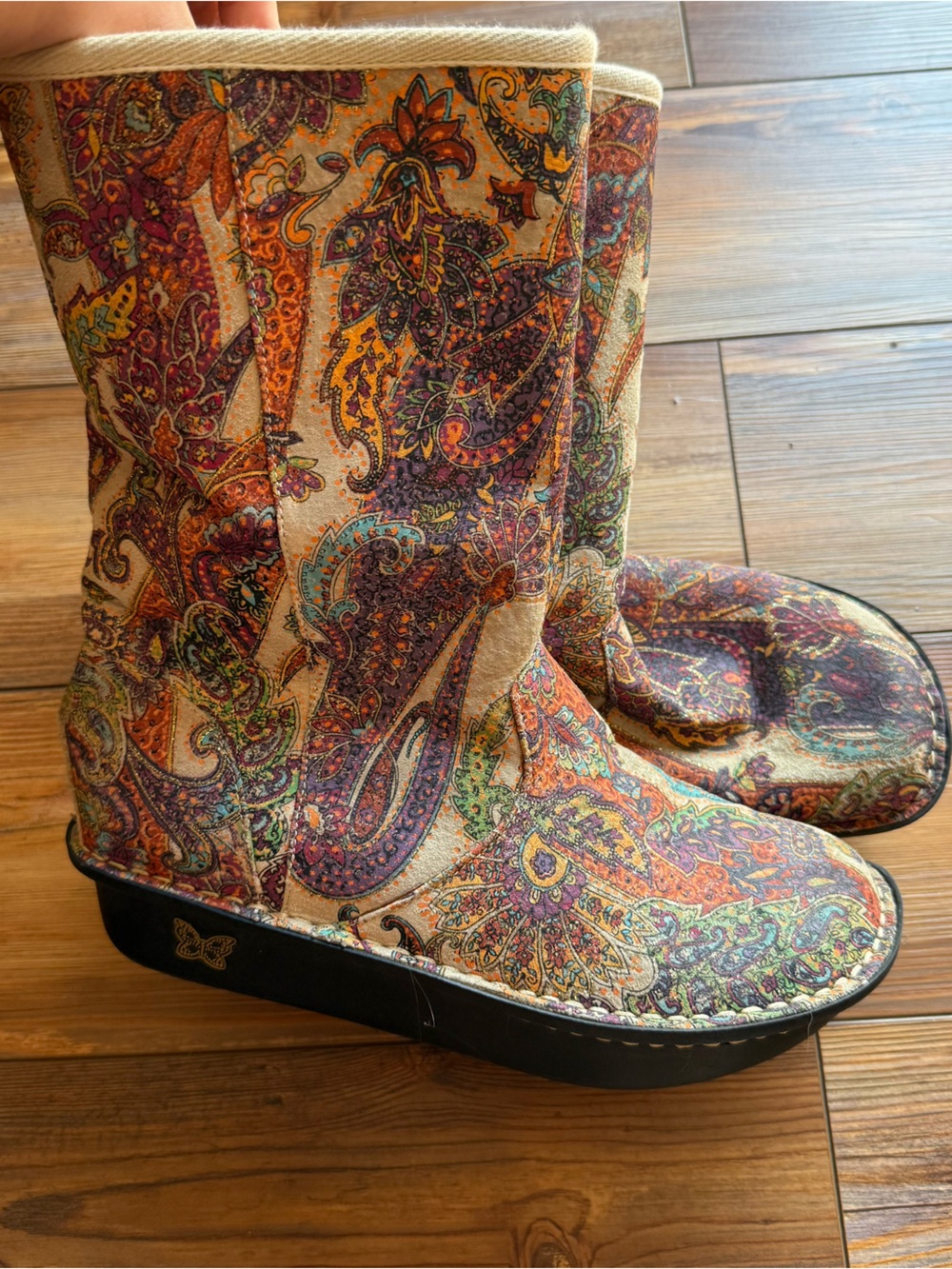 Alegria tall floral boots